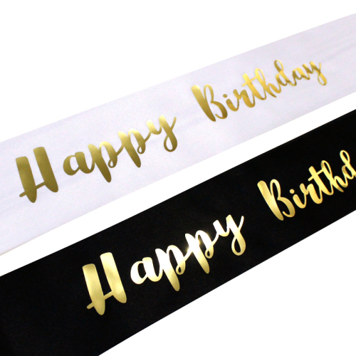 happy birthday party decoration etiquette belt happy birthday black white shoulder strap