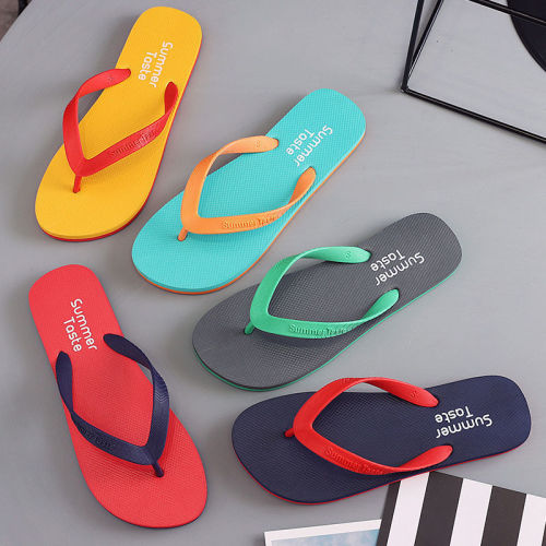 new flip flops men‘s summer outdoor students korean casual men‘s trendy beach shoes non-slip wear-resistant flip flops