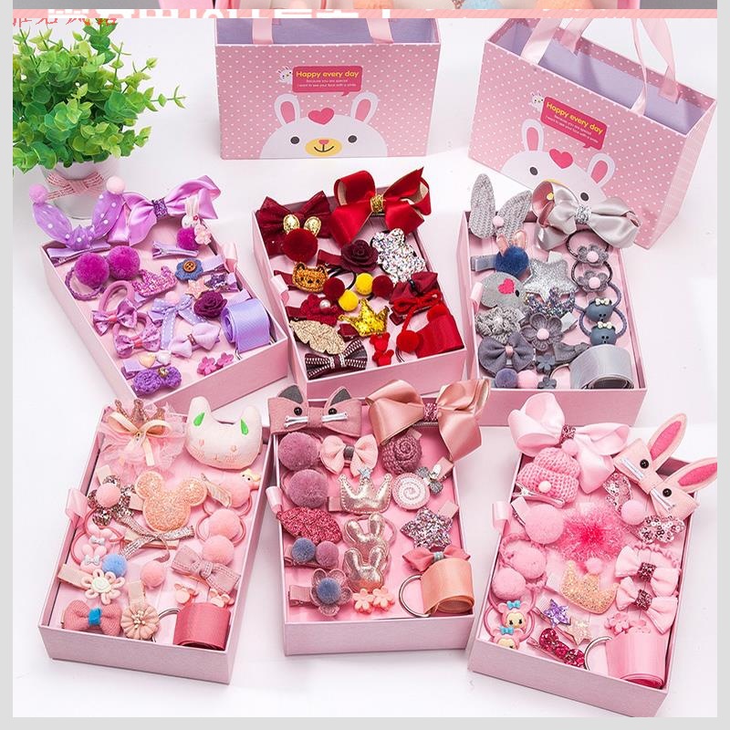 Children's Hair Accessories 18-Piece Gift Box Barrettes Kore...