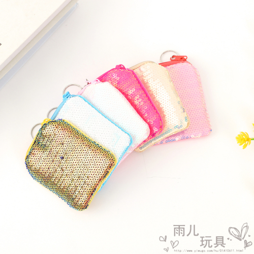 sequined small wallet female small ultra-thin student mini simple thin storage money bag cute children card coin purse