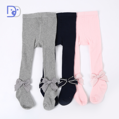 Spring and autumn 2021 new baby bow girl leggings Korean children's baby pantyhose manufacturers direct sales