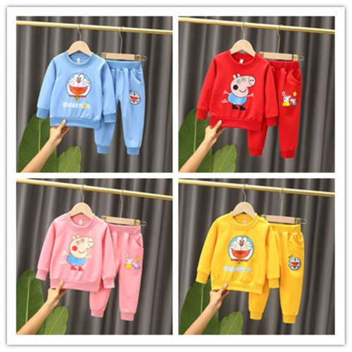 Autumn and Winter New Two-Piece Children‘s Sweater Suit Stall Supply Wholesale Children‘s Clothing round Neck Sweater Two-Piece Suit