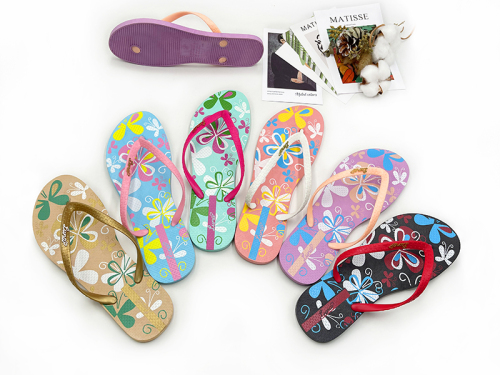 new foreign trade african pvc blowing non-slip printing beach flip flops outerwear women‘s slippers custom