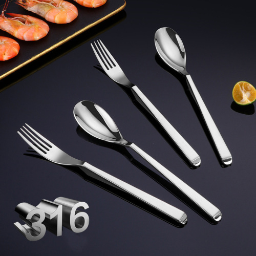 household 316 stainless steel spoon fork korean spoon family tableware long handle spoon hotel amazon