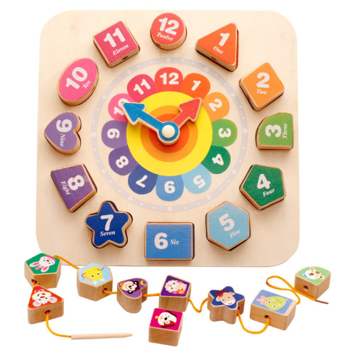 children‘s educational toys beaded twelve zodiac building blocks clock animal birthday gift stall hot sale new