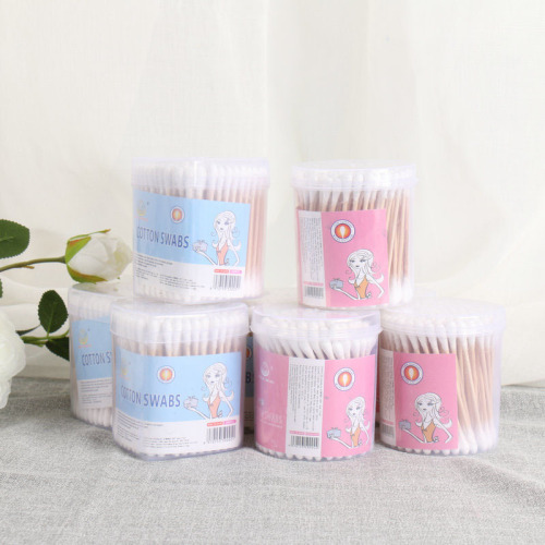 120 Double-Headed Health Swab Makeup Removing Cosmetic Ears Cotton Rod Boxed Cotton Swabs Factory Customized Wholesale