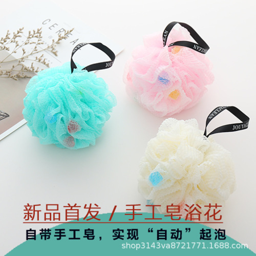 clean eurasian summer new handmade soap bath flower large foam wrinkle design strong decontamination bath bath bath flower ball