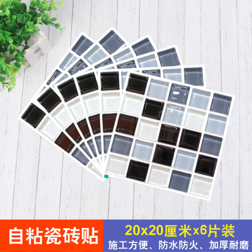 factory wholesale 3d marble wall stickers bathroom kitchen oil-proof waterproof simulation mosaic tile stickers