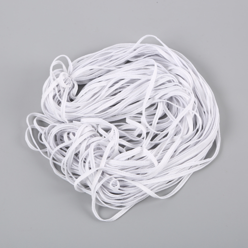 5mm Wide Specification White Elastic Ribbon Flat Mask Rope Environmentally Friendly White High Elastic Extension Ear Band