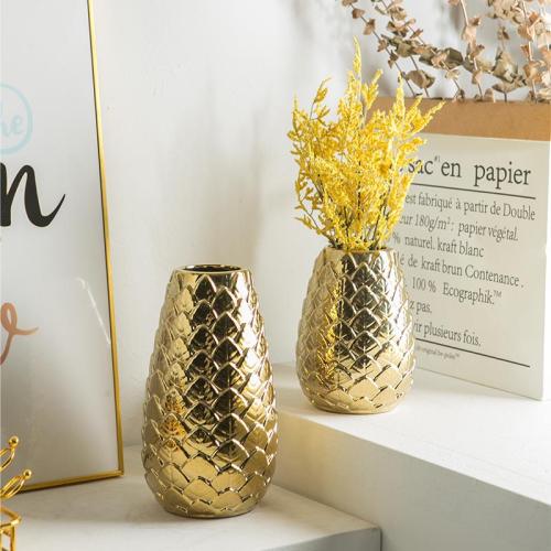 creative ceramic electroplating affordable luxury fashion simple style ceramic vase decoration ornaments