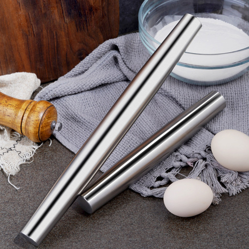 304 stainless steel rolling pin household kitchen baking tools flour stick rolling stick rolling dumpling skin rolling stick