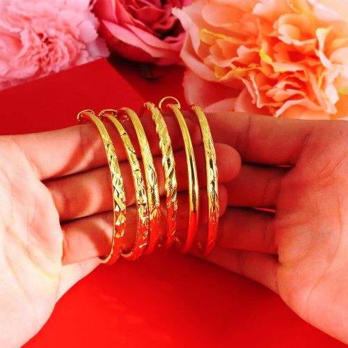 popular brass plated 24k gold round stem starry push-pull bracelet for women vietnam sand gold round belly meteor shower bracelet