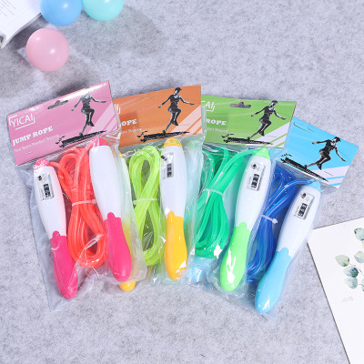 Two-Color Counting Frosted Rope Skipping Rope Exquisite Fashion Outdoor Sports Fitness Equipment Supplies Colorful Variety of Skipping Rope