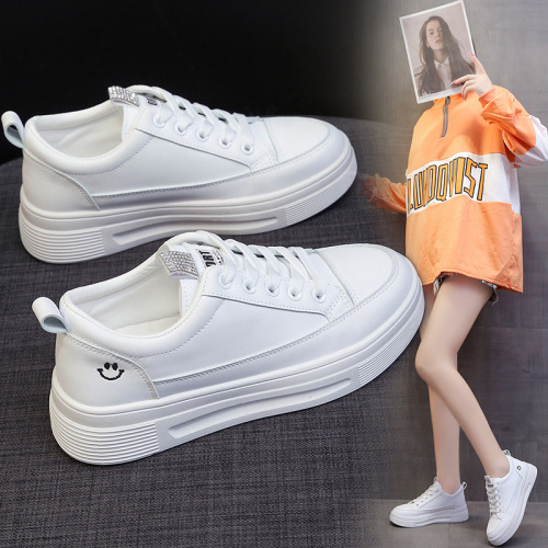 White Shoes for Women 2021 Autumn New Ins Fashion Breathable Student Sneakers Korean Style Elevator Shoes Casual Shoes for Women 2683