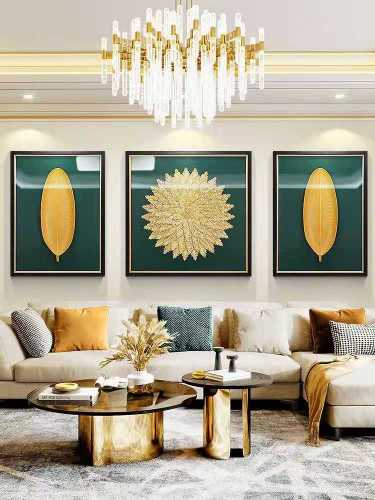 Living Room Decorative Painting Light Luxury High-End Large Handmade Three-Dimensional Physical Picture Modern Sofa Background Wall Painting