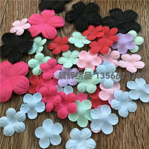 hand-stitched satin flower stickers diy handmade decorative wedding dress costume small flower hot flower piece material package accessories