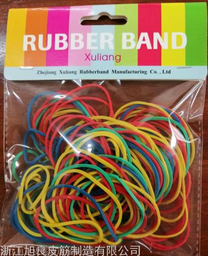 彩色橡皮筋50克/纸卡+袋子环保耐高弹打包便携圆形密封圈办公室