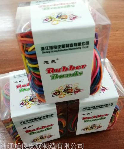 彩色橡胶皮筋100克/PET盒环保耐高弹打包便携优质乳胶制品办公室