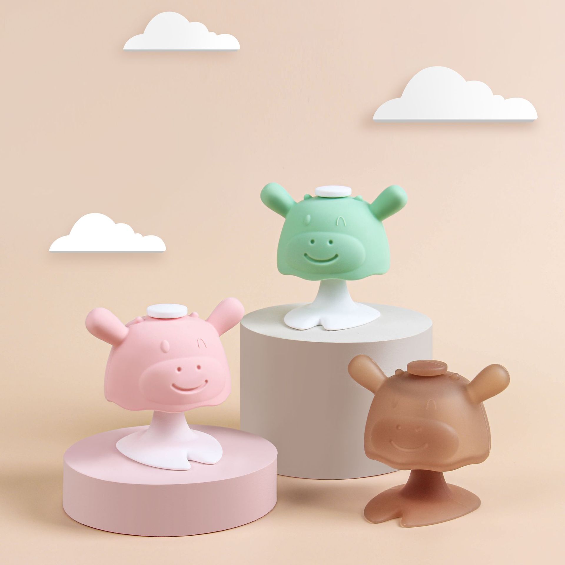 Cow Teether Baby Teether Stick Baby Comfort Munchkin Soothing Chews Le Silicone Soft Water Boiling S