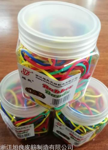 彩色塑胶皮筋80克/瓶子装环保耐高弹打包便携超强韧性防老化