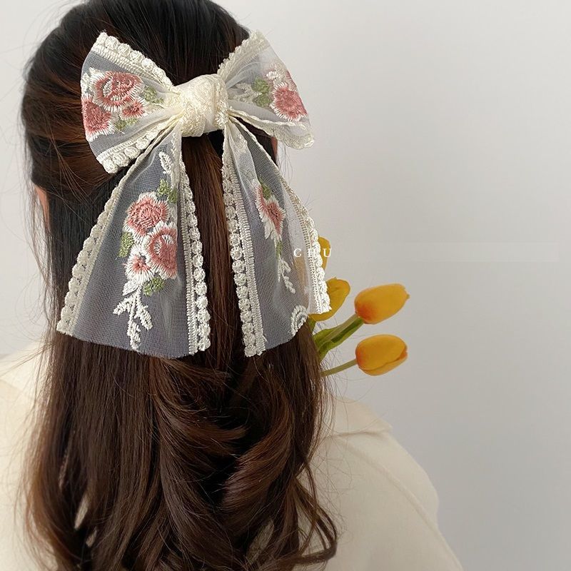 Japanese and Korean Lady Lace Barrettes Embroidery Super Mor...