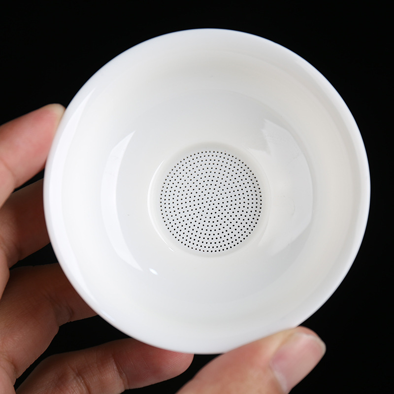 Jade White Porcelain AllCeramic Tea Strainer NonWoven Filter Screen Porcelain Kung Fu Tea Set Access