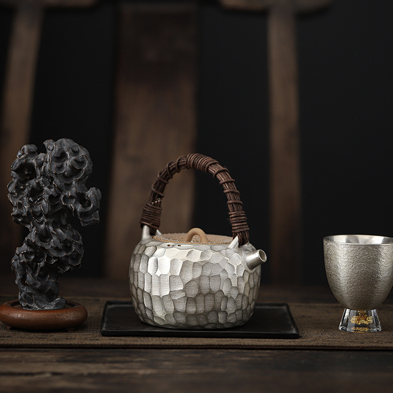 Teapot Handmade Filter Tea Maker Gift Porcelain Kung Fu Tea Set Single Teapot HandKnitted Large Loop