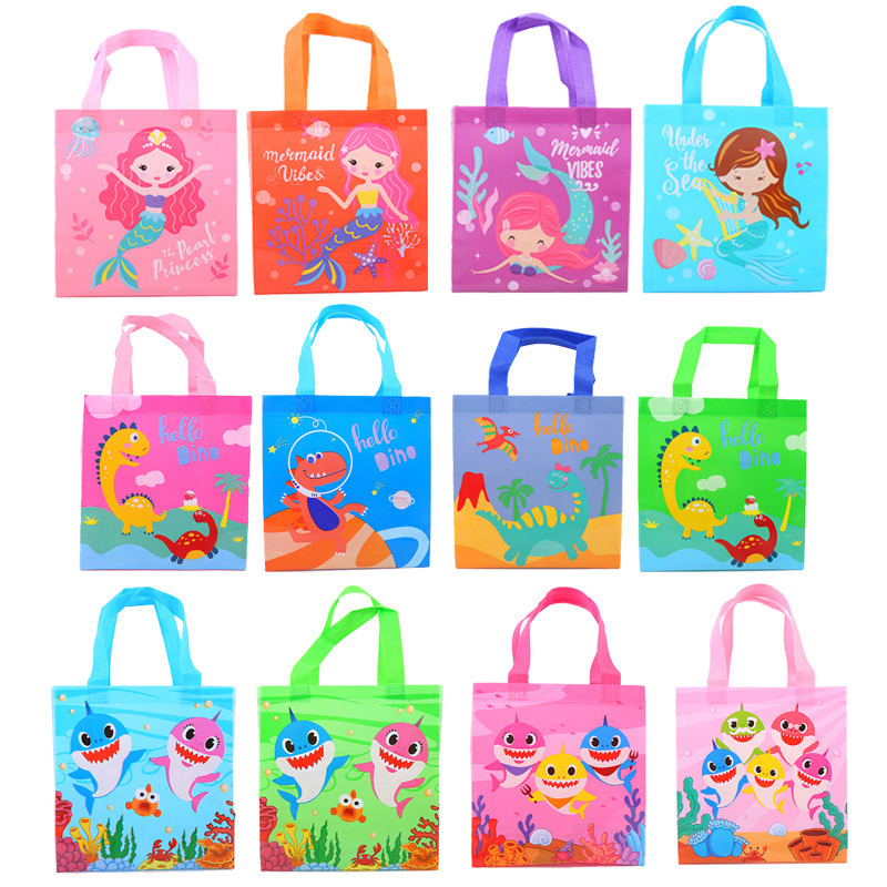 Foreign Trade Wholesale Small Color Printing Non-Woven Bag Cute Cartoon Children Student Bag Coated