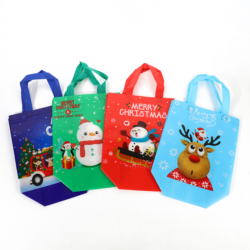 Cross-Border Christmas Packaging Bag Non-Woven Bag One-Time Molding Non-Woven Coated Gift Portable S