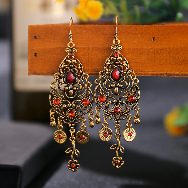 Amazon Wish Popular Earrings Supply Creative Texture Multi-Layer Earrings Personality Retro Ethnic S