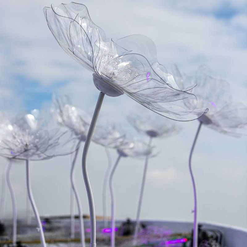 2021新款亚克力水晶花升降路引婚庆道具发光灯饰婚礼装饰舞台摆件
