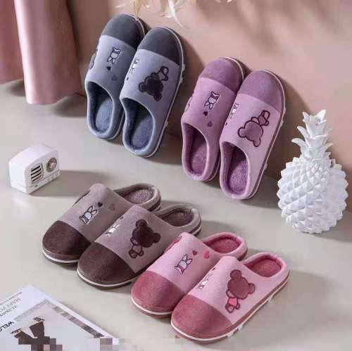 winter cotton slippers women‘s large size warm home indoor non-slip super soft slippers couple women‘s cotton shoes
