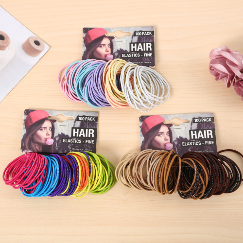 Summer Fresh Color Matching Seamless Headband Women‘s Paper Card Pack Mori Style Simple Wind Hair Band Elastic Hair Rope Factory Direct Sales