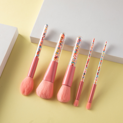 Yue Guang Candy Makeup Brush Beauty Tools Transparent Handle Makeup Makeup Brushes Set Cross-Border