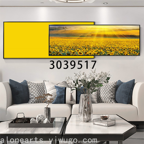 sunflower double-layer hanging painting living room decorative painting sofa background wall hanging painting bedroom bedside hanging painting middle painting oil painting
