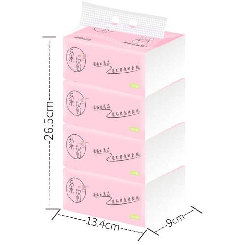 4 Packs of Household Tissue， One Pack of Household Affordable Tissue， Extra-Large Thickened Tissue， One-Piece Delivery Paper Stall