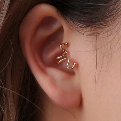 european and american personalized simple and exaggerated snake bone match head curve shape geometric ear clips popular non-pierced earrings