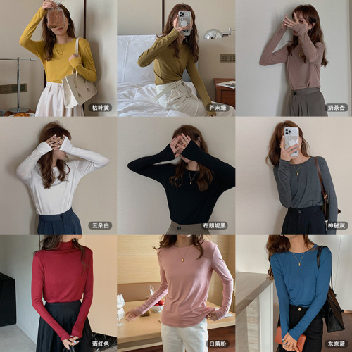 [do not regret the main push b into] 11-color bottoming shirt women‘s autumn inner long-sleeved t-shirt n145