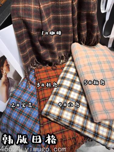 scarf female 2021 autumn and winter korean style all-match plaid thick warm scarf cashmere-like shawl two fashionable outer wear
