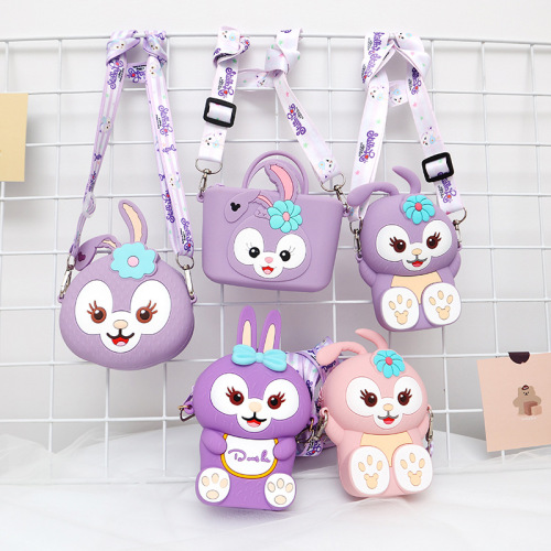 children‘s silicone small bag shoulder bag accessories coin purse cute cartoon cute baby shoulder messenger bag