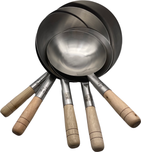 Stainless Steel 1.1cm 1.3cm 1.5cm Hotel Kitchen supplies Wooden Handle Wooden Handle Wok Pot Spoon 