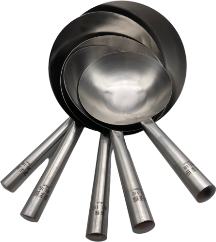 [huilin] stainless steel 1.1cm 1.3cm 1.5cm hotel kitchen supplies steel handle with handle super pot pan spoon