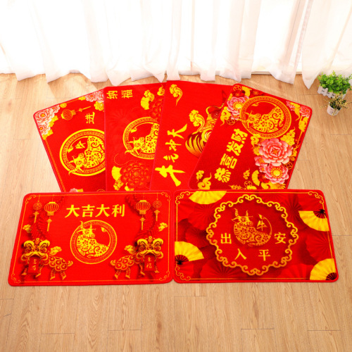 2021 niu nian red new style carpet festive welcome door mat living room and kitchen mat wholesale