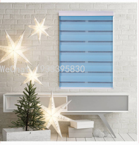 Manufacturers Supply Monochrome Double-Layer Soft Gauze Shutter Korean-Style Shading Lifting Living Room Office Sunshade Soft Gauze Curtain 