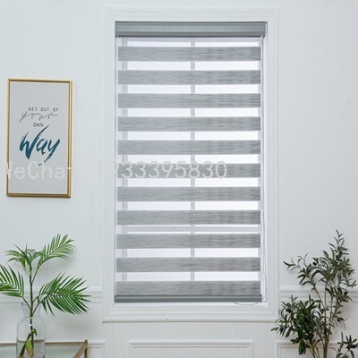 Factory Soft Gauze Shutter Double-Layer Shading Curtain Louver Curtain Bathroom Simple Installation Kitchen Study