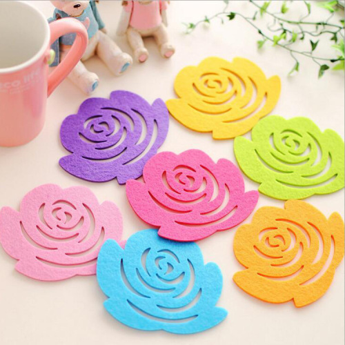 fresh candy-colored felt coaster placemat non-slip insulation pad wholesale at a low price