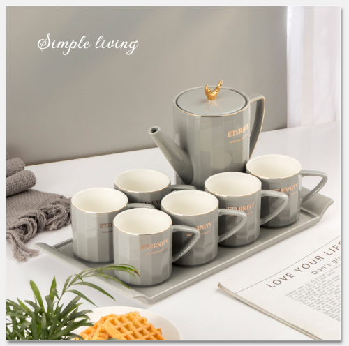 european ceramic creative water set cold water bottle tea set living room water cup coffee cup tea cup household cup set