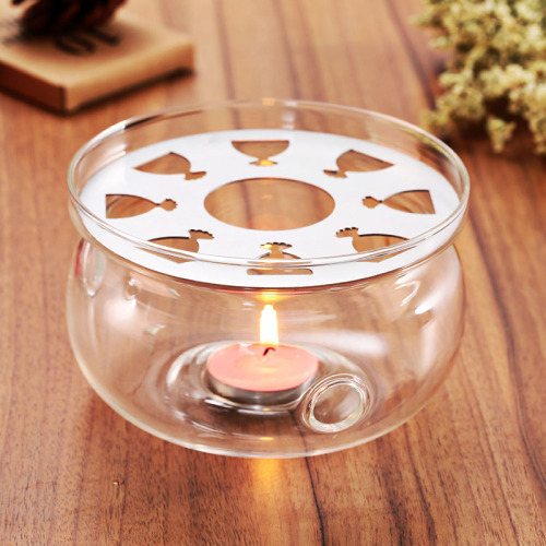 bolvya high borosilicate heat-resistant glass aluminum sheet base scented tea stove glass stove candle holder