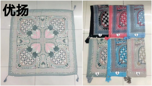 european and american new 110*110 paris yarn printing square scarf with four corners can be closed