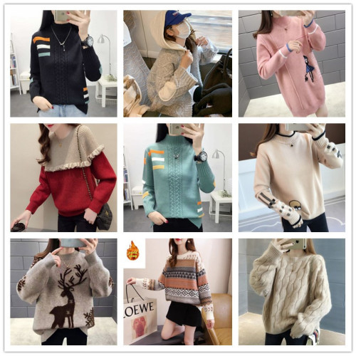 Autumn and Winter Popular plus-Size Loose Women‘s Clothing Sweaters Stock Casual Sweater Women‘s Stall Supply Tail Goods Wholesale